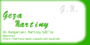 geza martiny business card